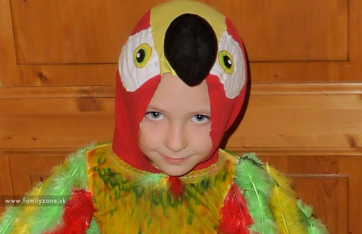 Handmade karnevalový kostým papagáj